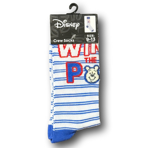 3/$20 Disney Winnie The Pooh Patriotic Funny Novelty Crew Socks - NWT